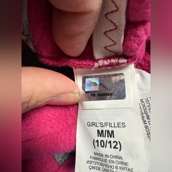 EUC THE NORTH FACE GIRLS' DENALI ETIP Gloves Pink SZ 10-12 - Picture 3 of 3